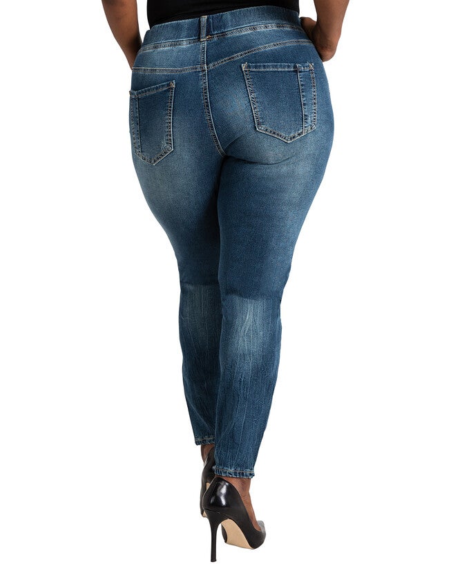 Lana Elastic Waist Destroyed Boyfriend Jogger Pants, , alternate image number null