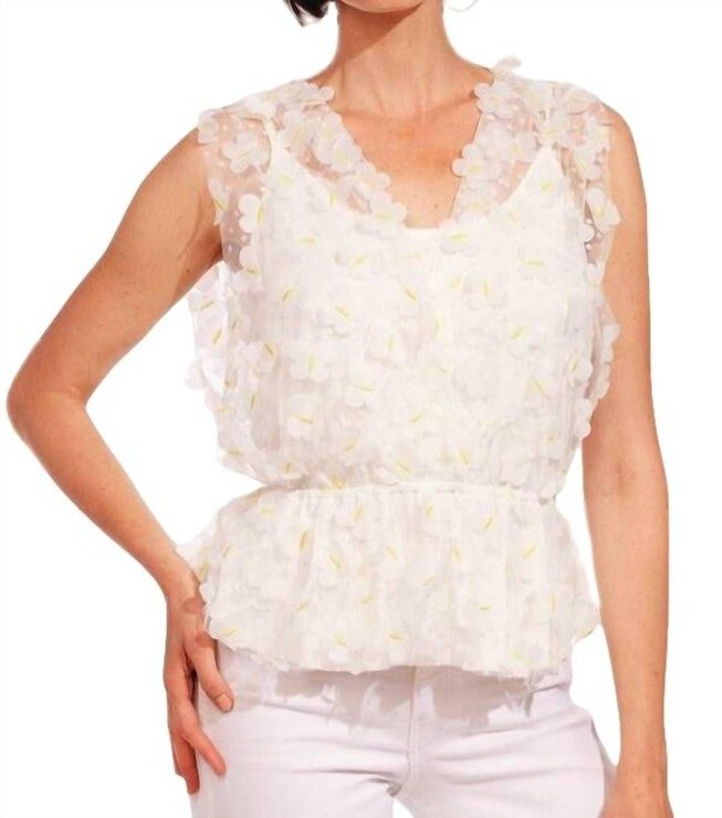GLORY TOP IN DAFFODIL PETAL, Daffodil Petal / White, hi-res image number 0
