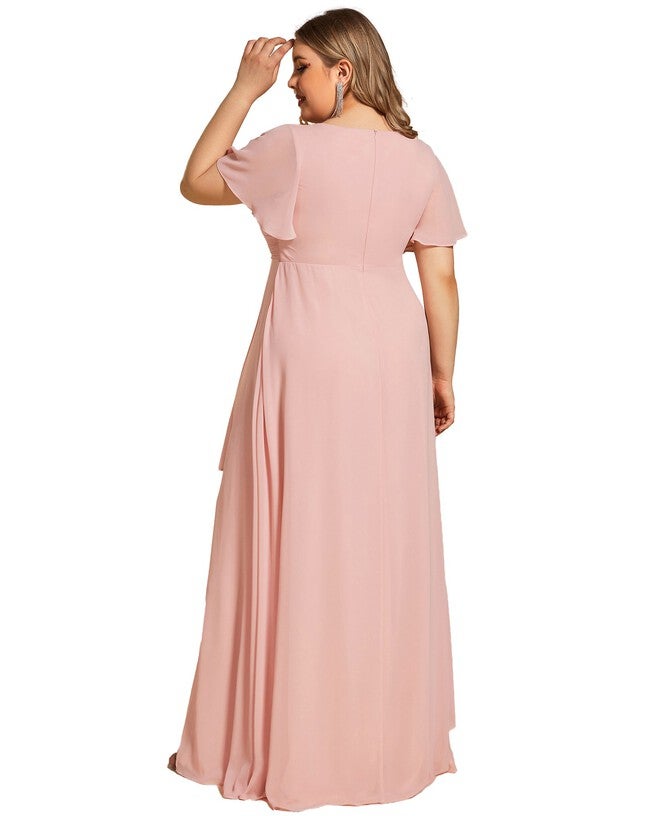 Floral Applique Sleeveless Chiffon Long Formal Evening Dress, , alternate image number 5