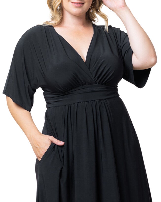 Gia Midi Dress, BLACK NOIR / Black, alternate image number 2