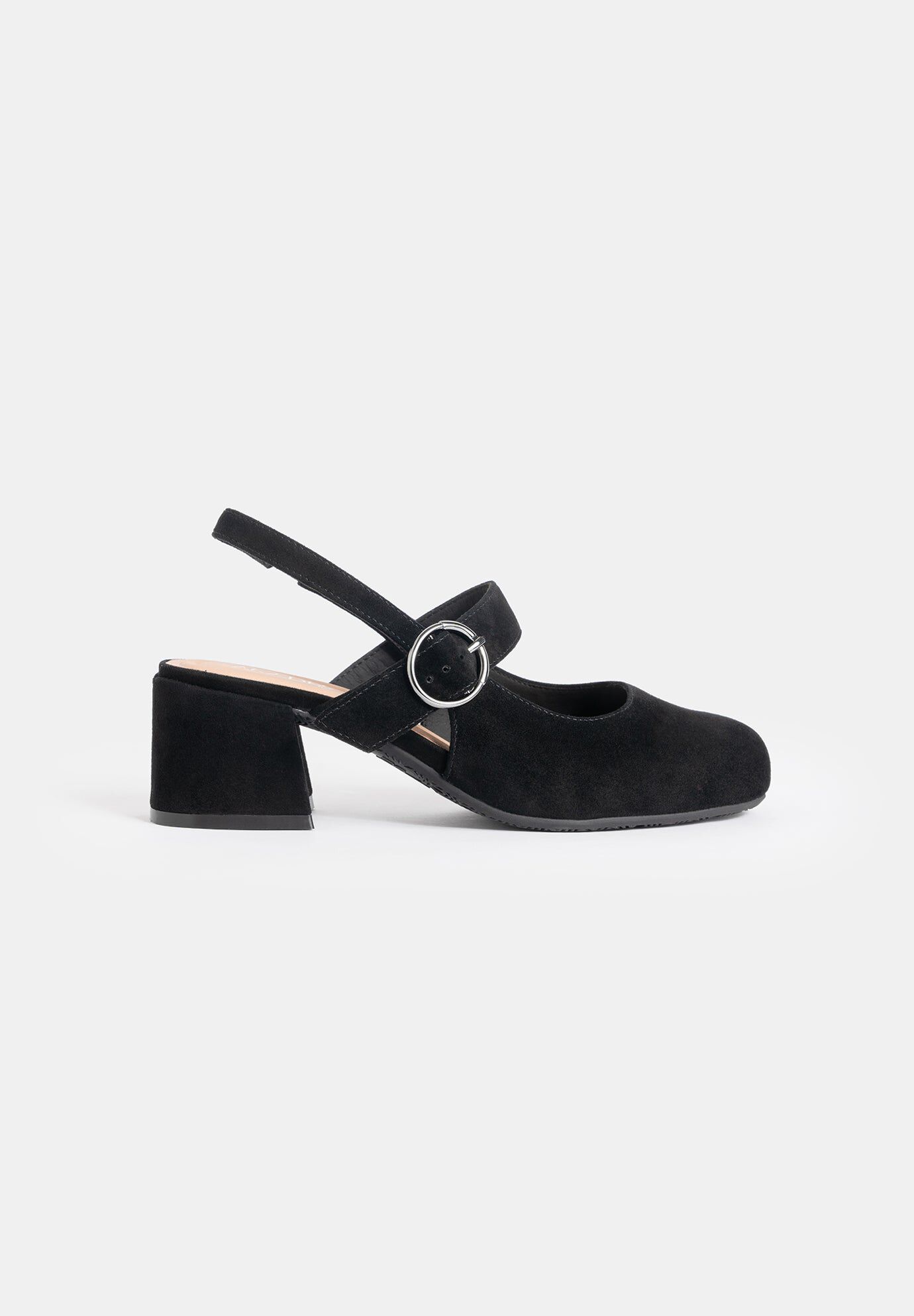 Amber Slingback Mary Jane, Black Suede / Black, hi-res image number 0