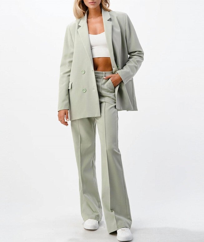 FRONT SEAM WIDE LEG PANTS IN SAGE, , alternate image number 7