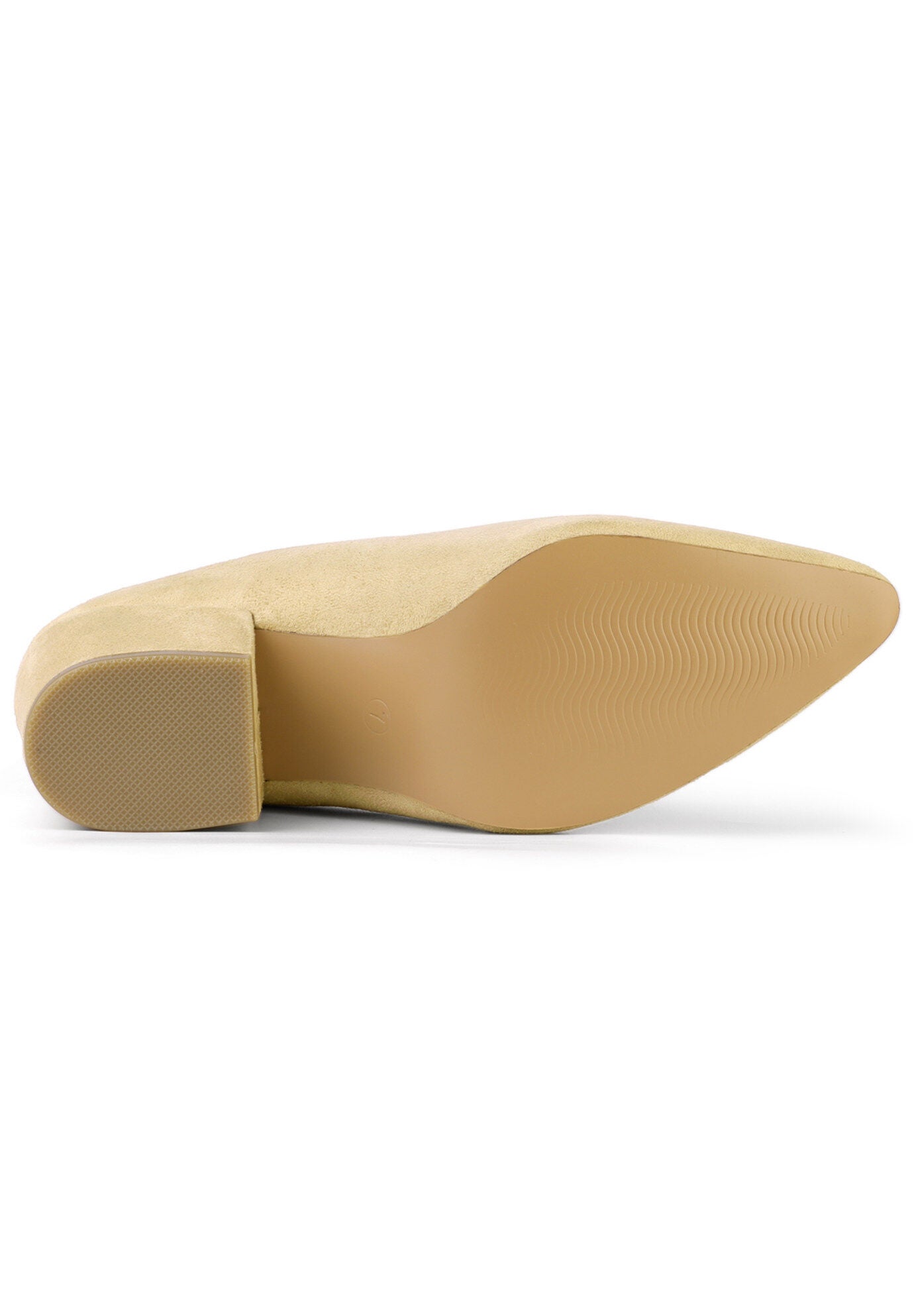 Pointed Toe Slip On Block Heel Slide Mules, Beige / Beige, alternate image number 3