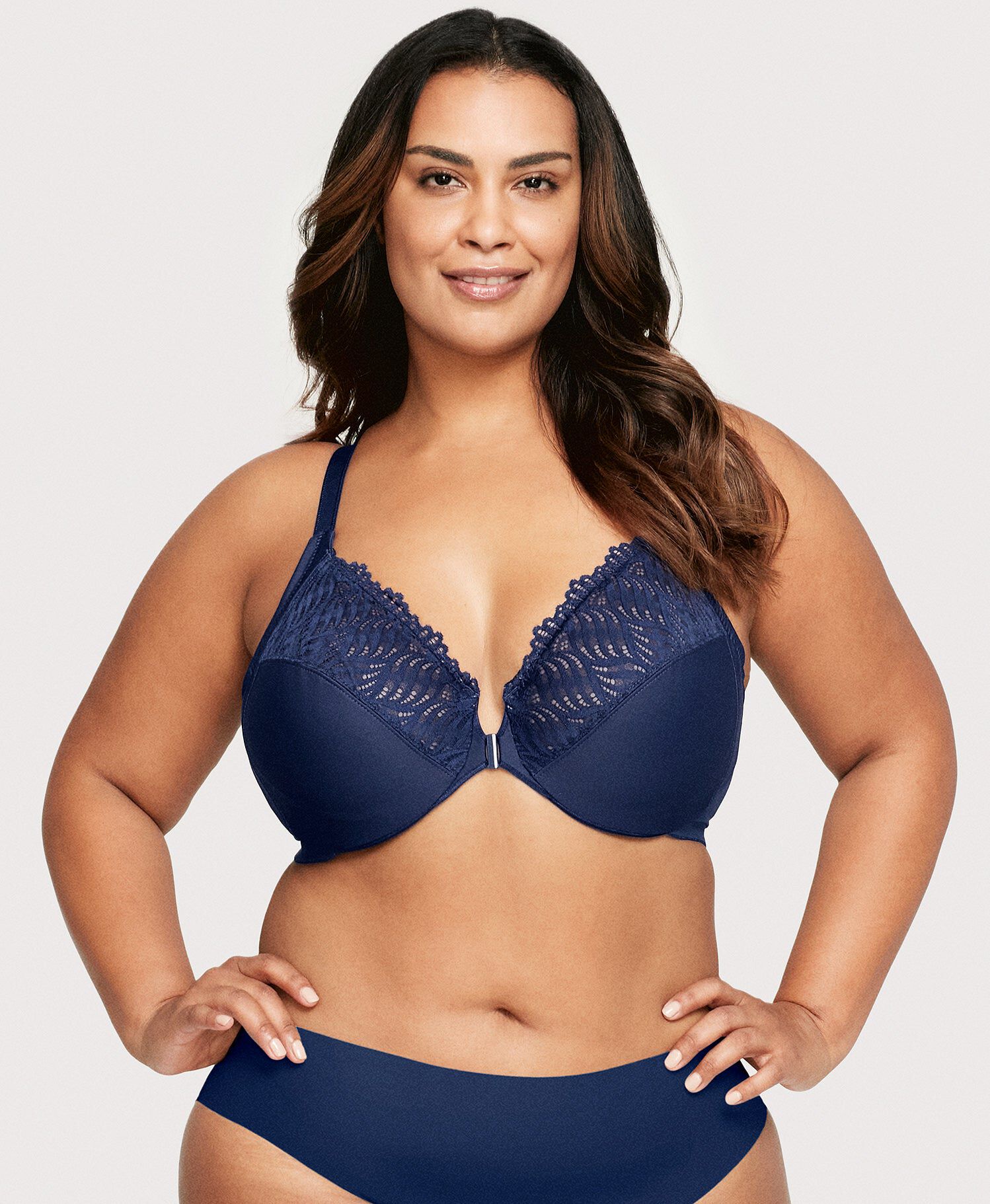 Front-Closure T-Back WonderWire Bra, Blue / Navy, hi-res image number 0