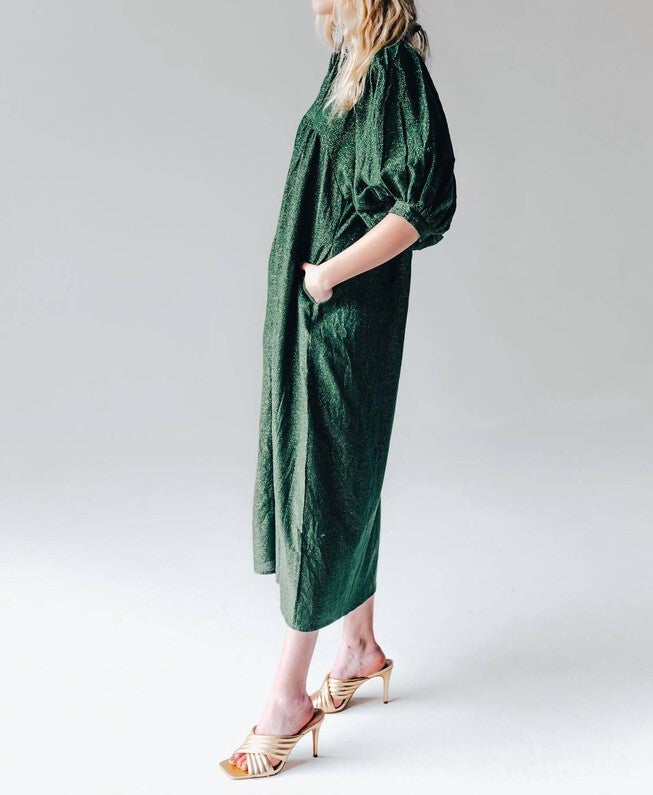 HIGH NECK MIDI DRESS, , alternate image number null