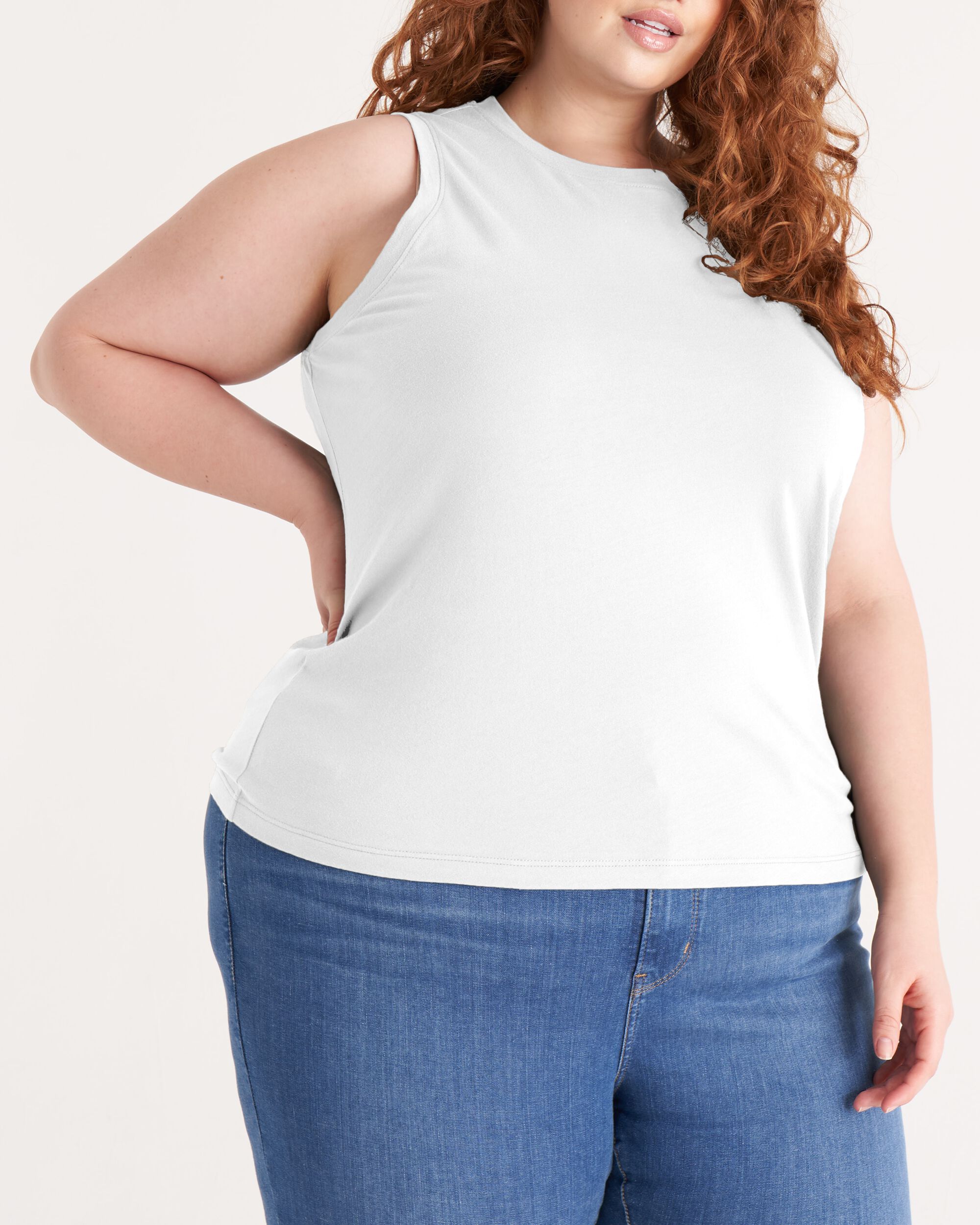 The Muscle Tank, True White / White, alternate image number 1