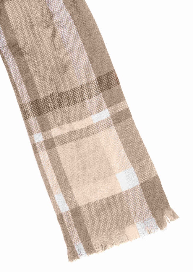 Plaid Fashion Winter Long Tweed Scarves Brown, BROWN / Brown, alternate image number null
