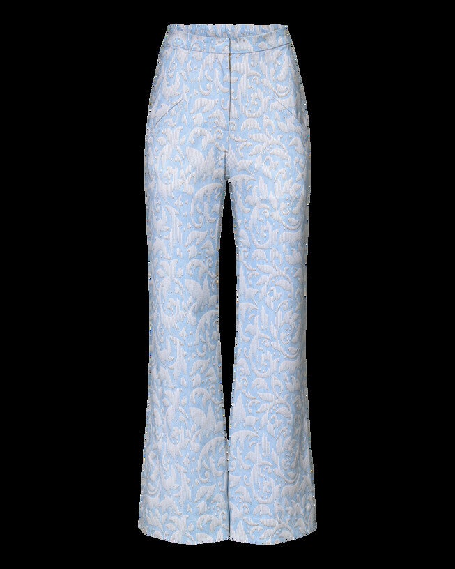 Twill Printed Flared Pant, Blue / Light Blue, alternate image number 1