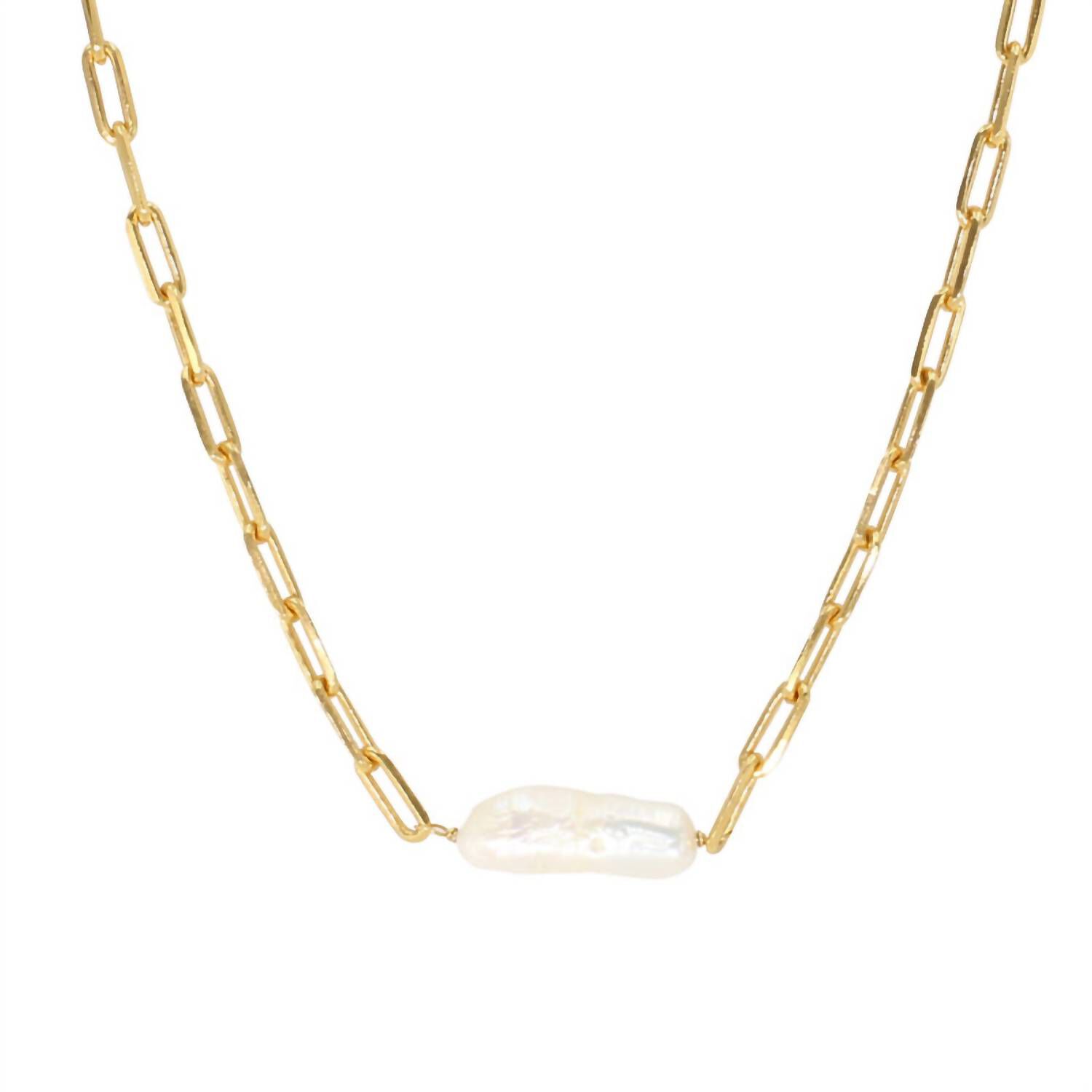 LUNA PEARL NECKLACE IN GOLD, Gold / Gold, hi-res image number 0