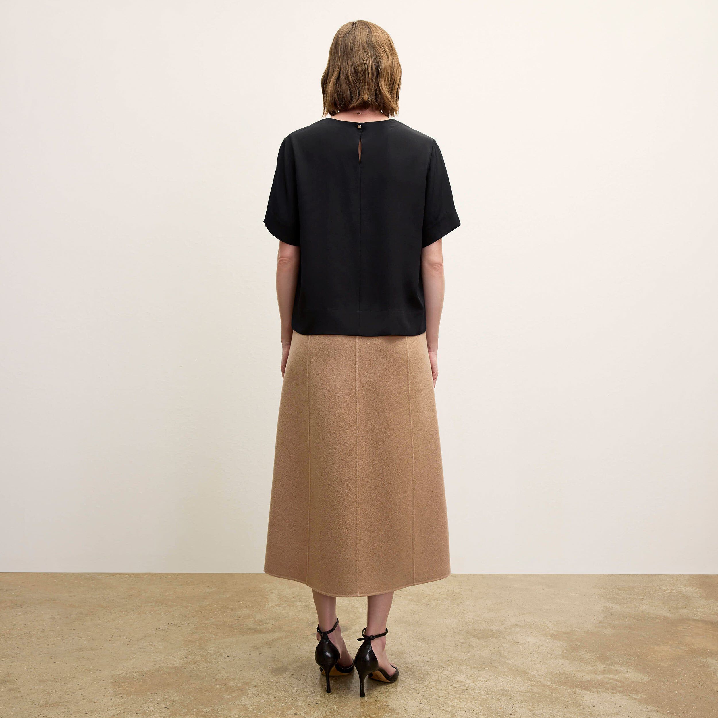 Annika Tee - Washable Silk, Black / Black, alternate image number 1