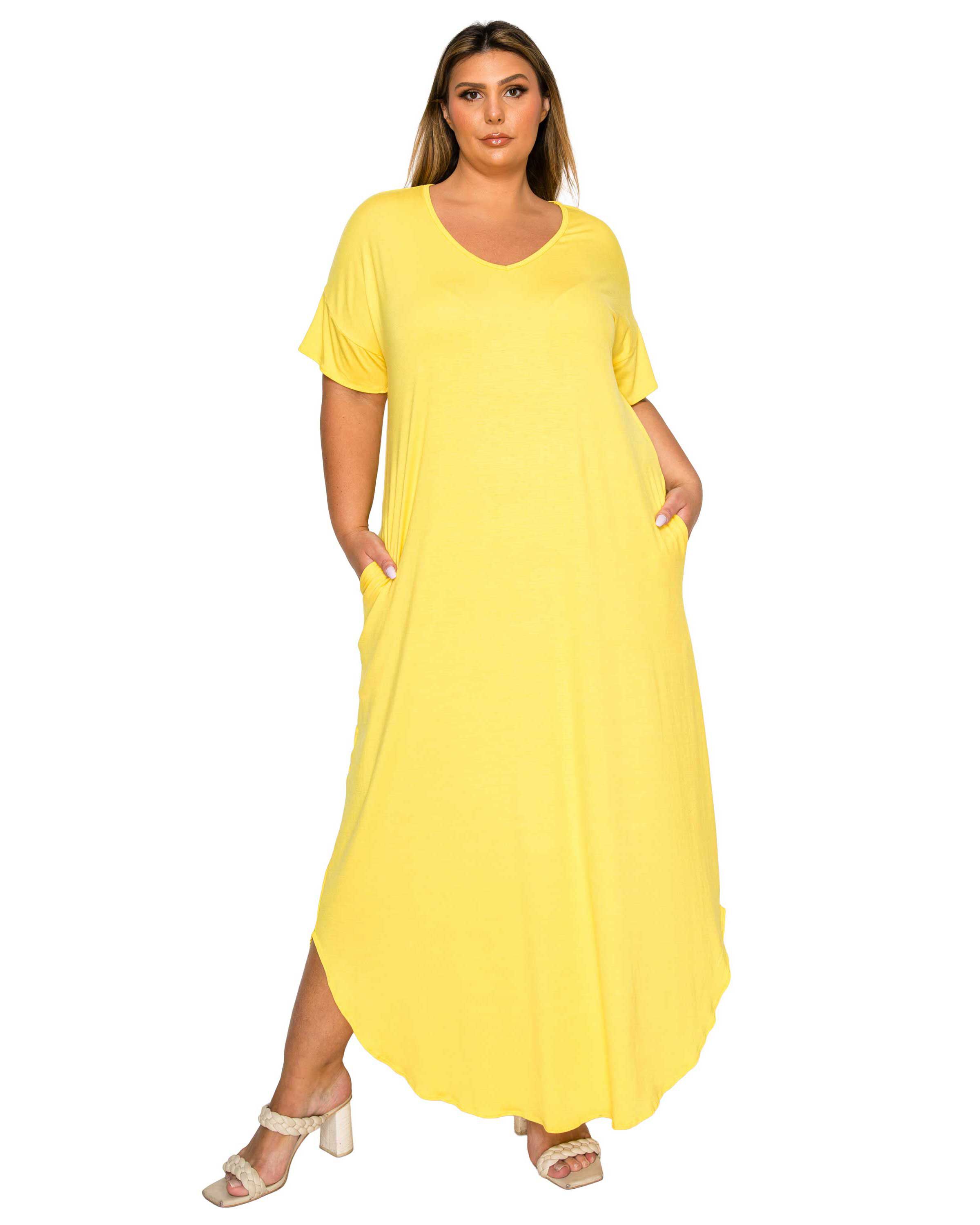 Scarlett Maxi Pocket Dress, Yellow / Yellow, hi-res image number 0