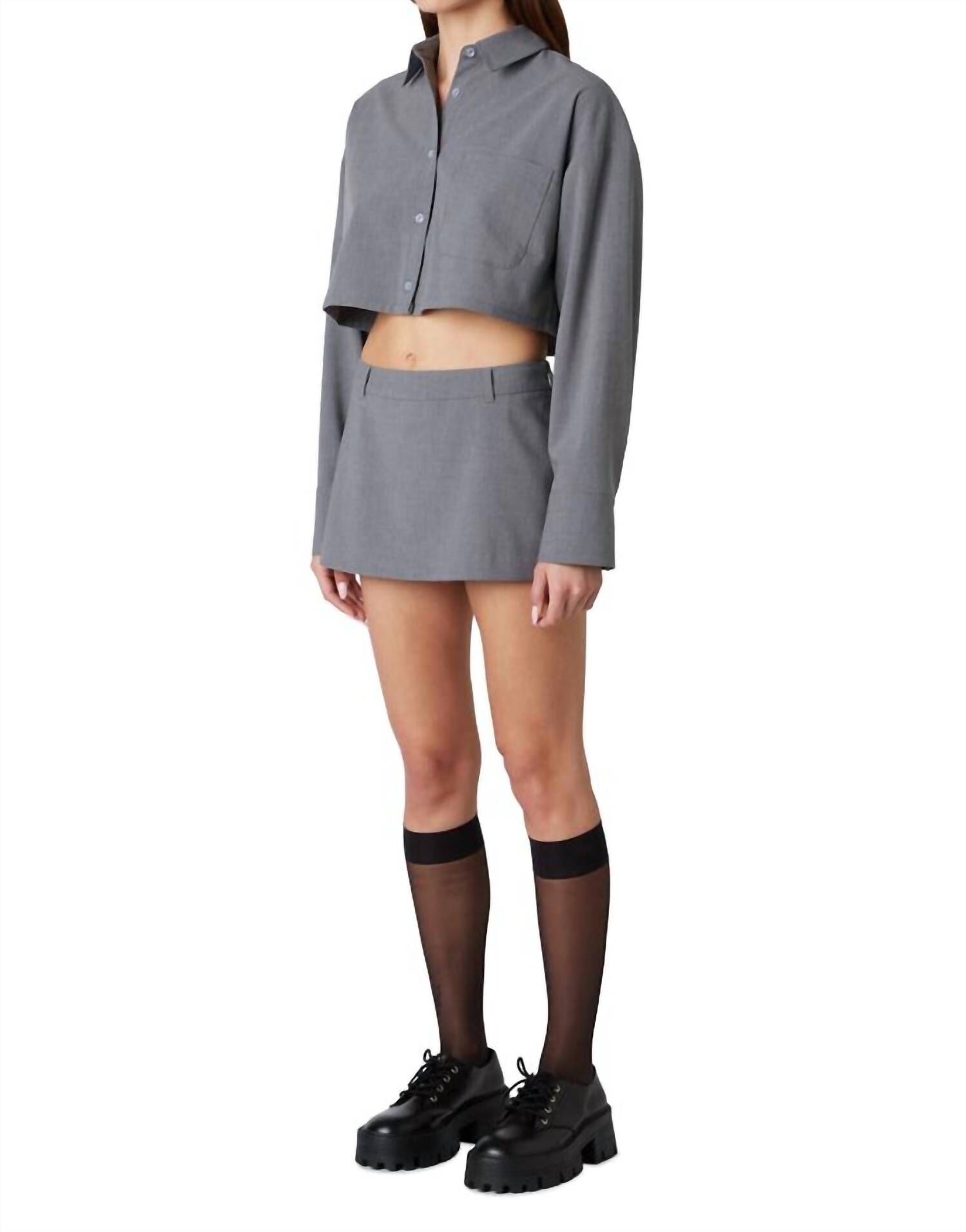 Ariel Skort In Charcoal, , alternate image number 1