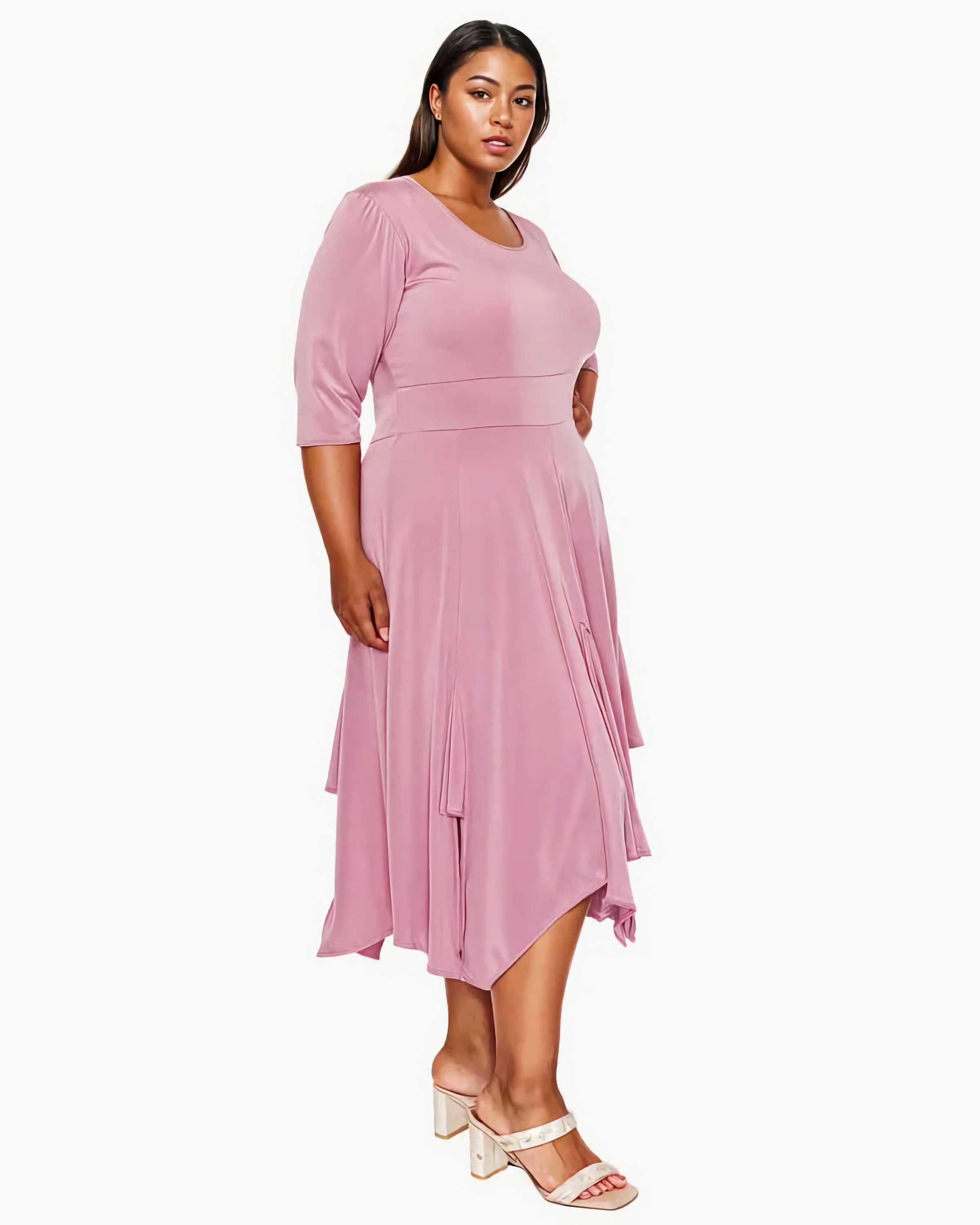 Shay Handkerchief Hem Dress, Mauve / Mauve, alternate image number 1