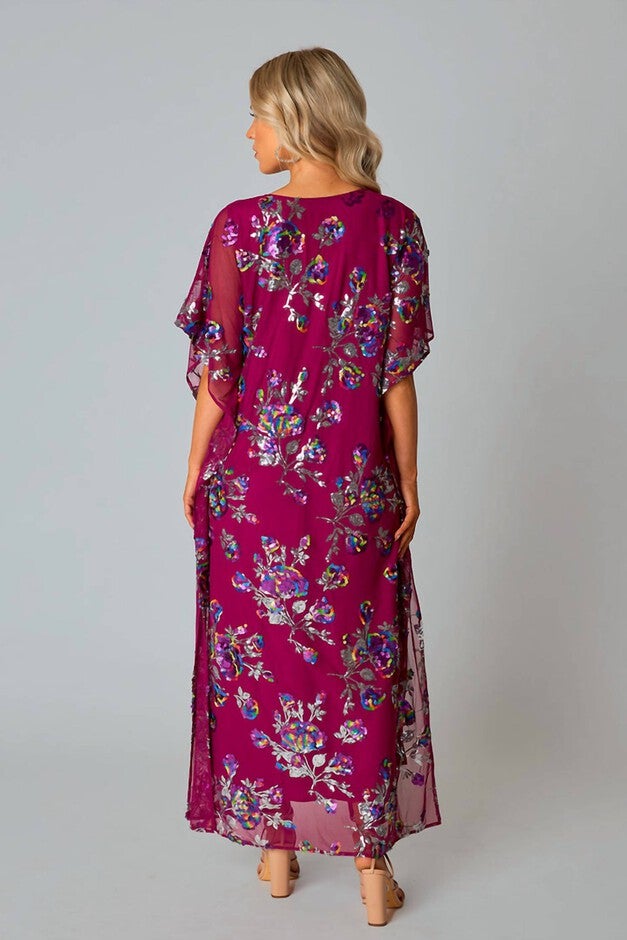 ATLAS SEQUIN CAFTAN IN RED SANGRIA, Red Sangria / Red, alternate image number null