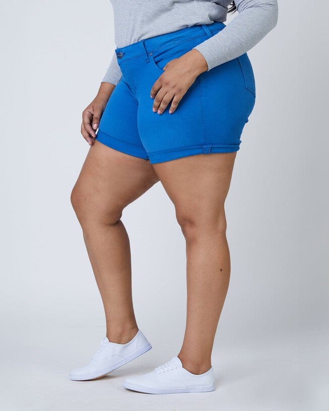 Mid Rise Shorts - Azure, AZURE / Azure Blue, alternate image number null