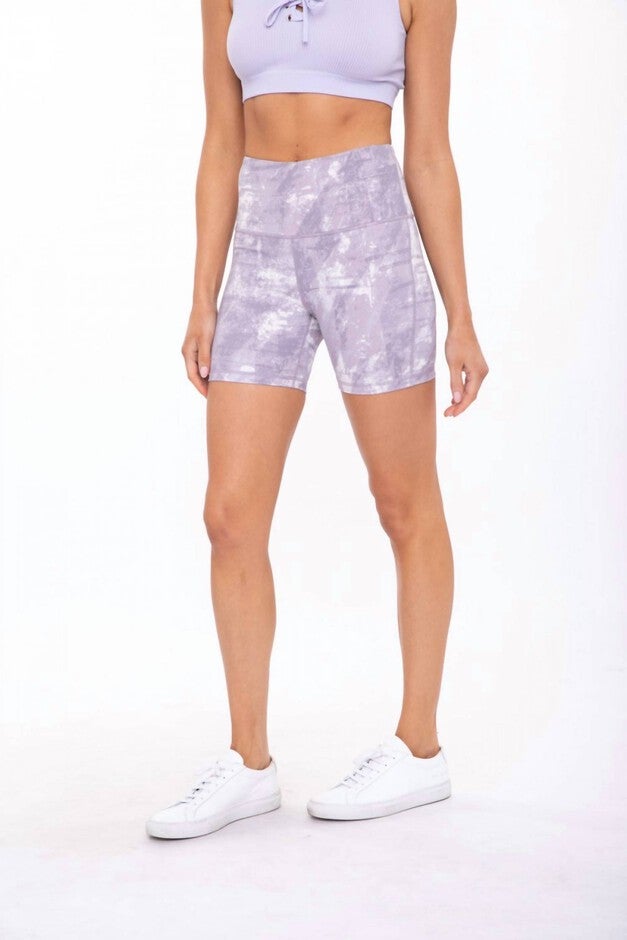 Concrete High-Waist Active Short In Lavender, Lavender / White, hi-res image number 0