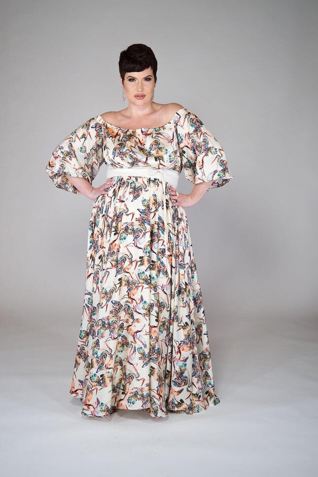 Eddy Crane Maxi Dress, Cream / Cream, alternate image number 3
