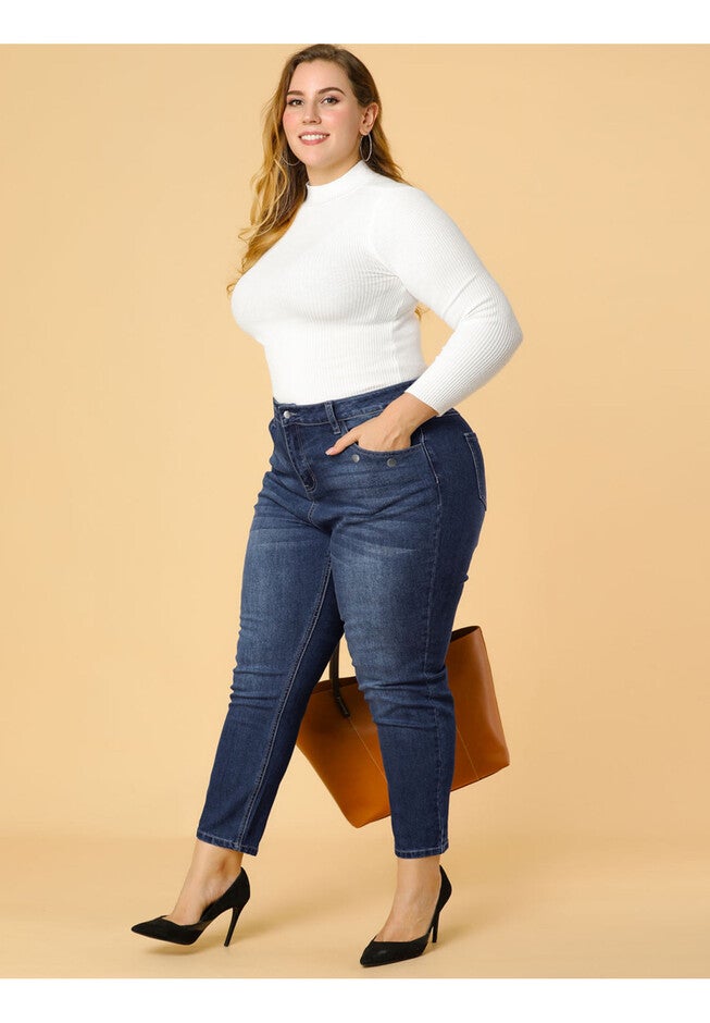 MID RISE STRETCHY WASHED SKINNY DENIM JEANS, Blue / Light Blue, hi-res image number 0