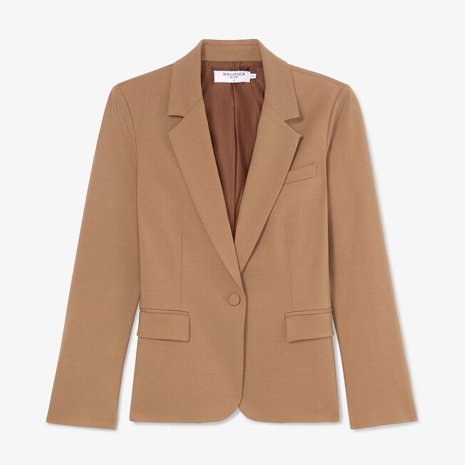 Yasmine Blazer - Wool Twill, Camel / Brown, alternate image number 3