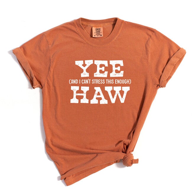 Yee Haw Stress Garment Dyed Tee, Hue / Bronze, hi-res image number 0