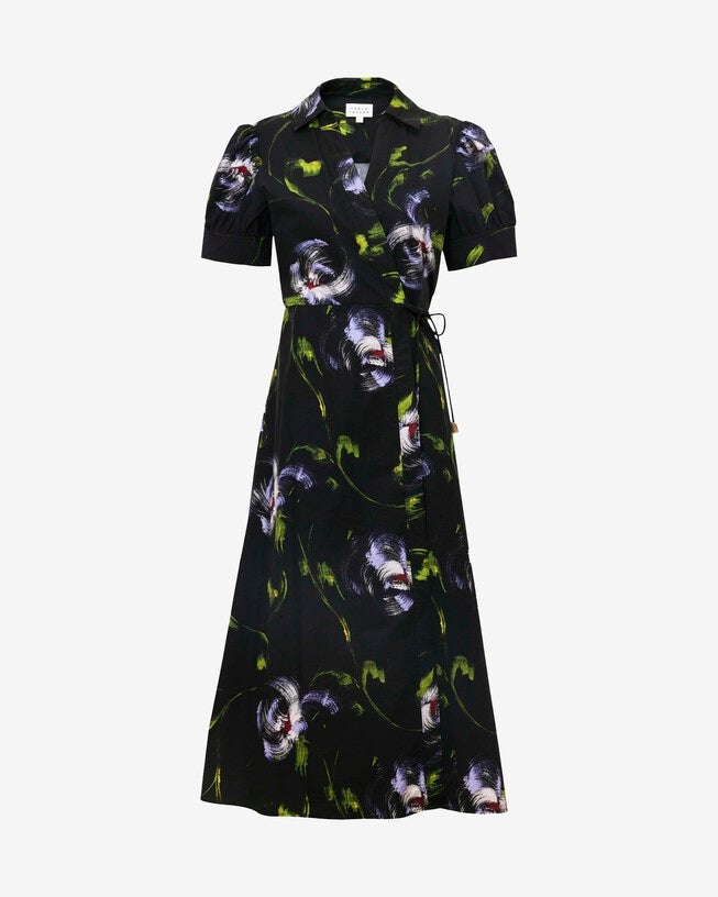Short Sleeve Shivon Dress, BlackPeriwinkle Multi / Black, alternate image number 1