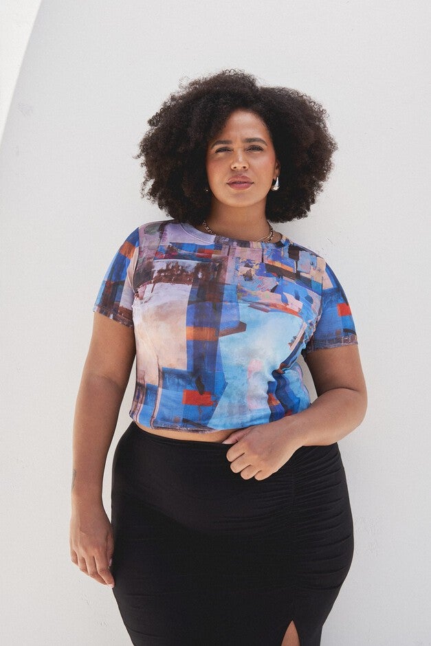 Nolan Mesh Baby Tee, Capri / Royal Blue, hi-res image number null