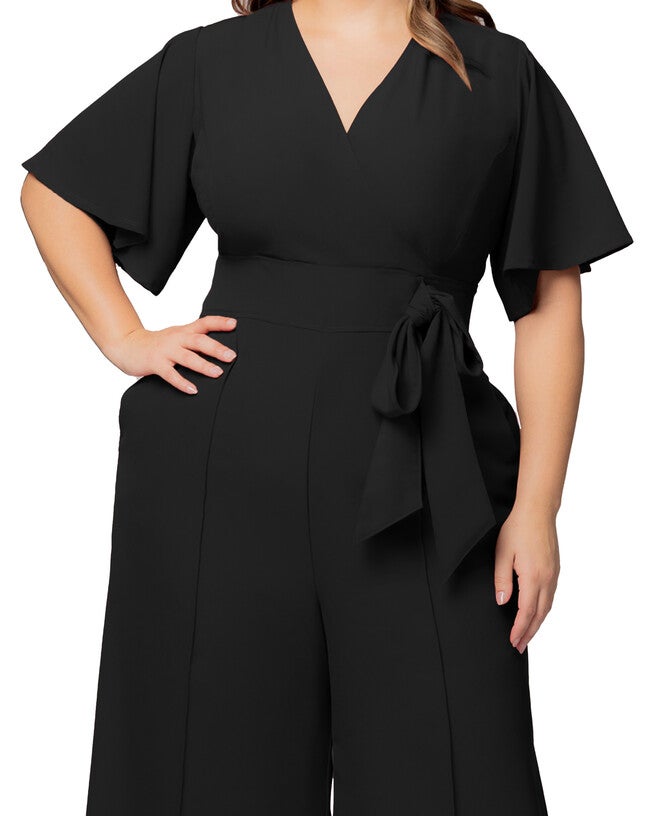 Evelyn Cropped Jumpsuit, BLACK NOIR / Black, alternate image number 2