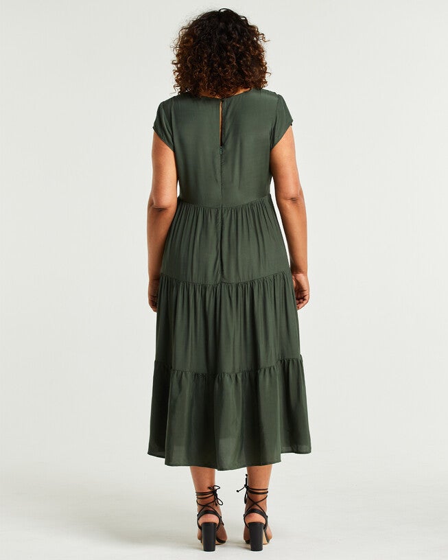 Lana Dress, Olive / Hunter Green, alternate image number 2