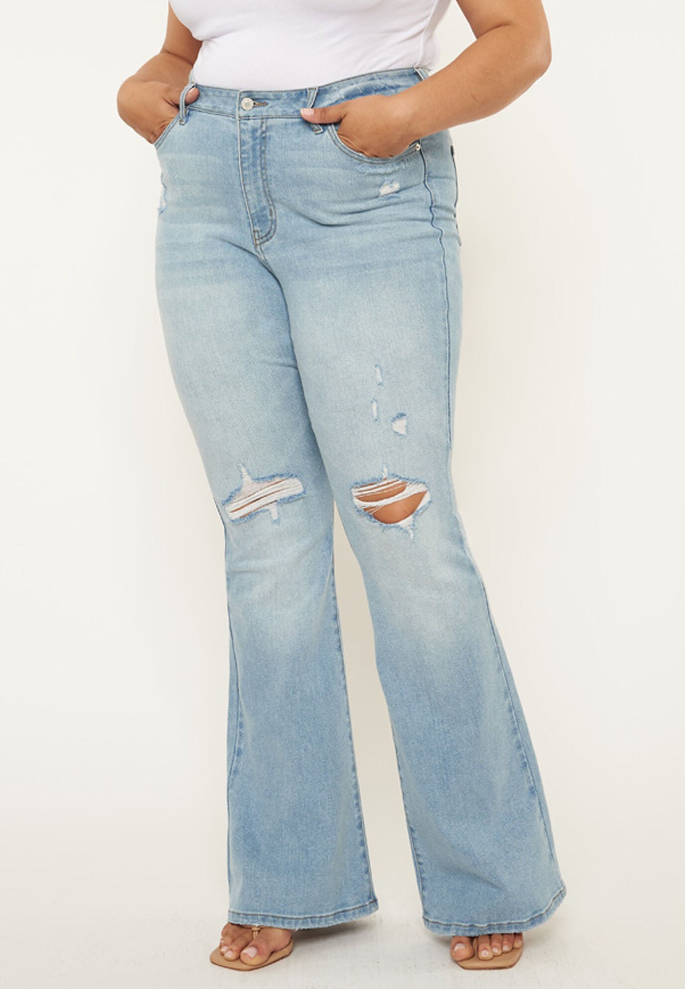Solange High Rise Flare (Plus Size), Dark Wash / Dark Wash, alternate image number 1
