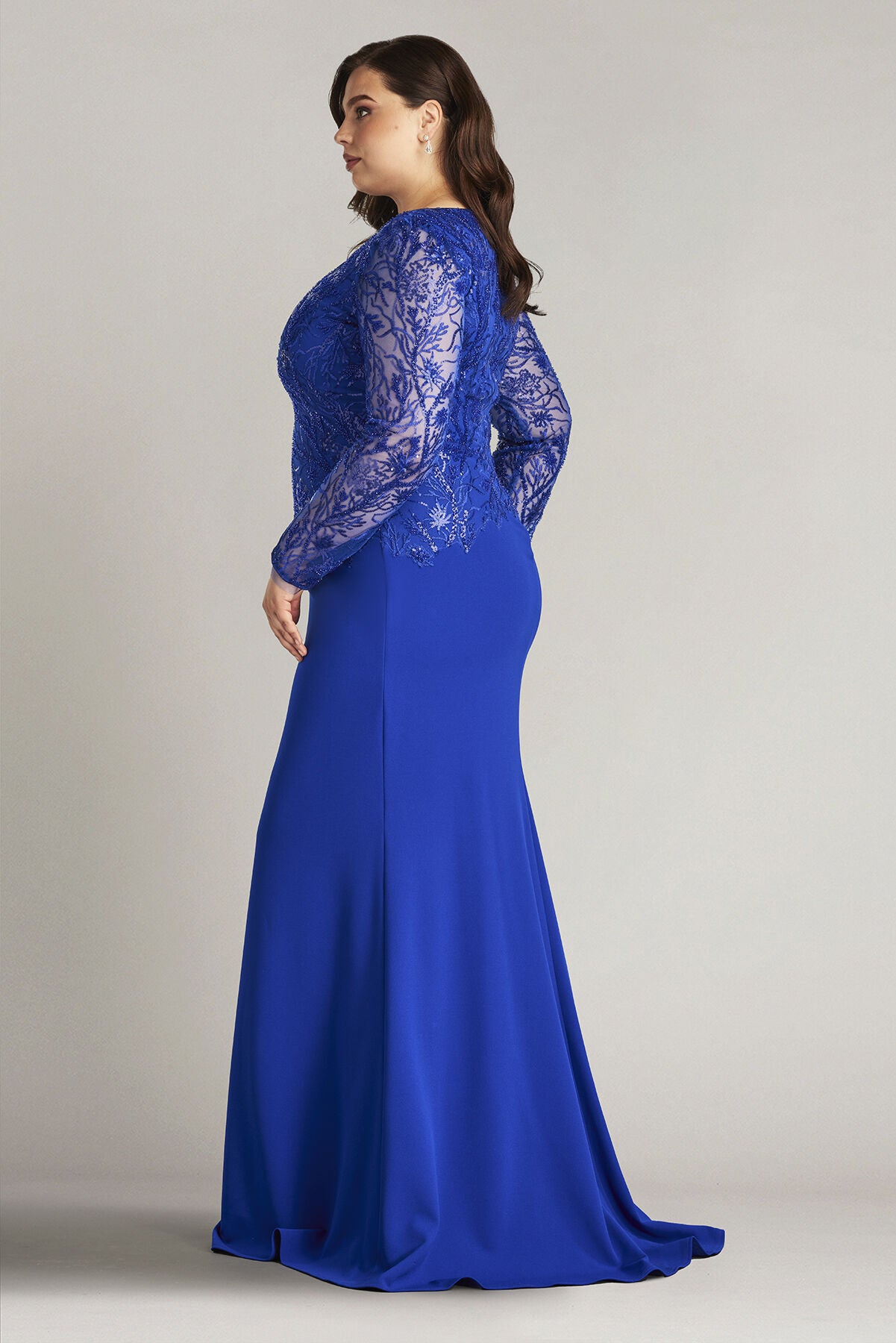 Ren Bead Embroidered Crepe Gown - PLUS SIZE, MYSTIC BLUE / see-description, alternate image number 3