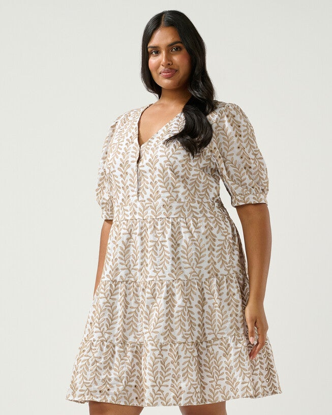 La Croisette Cotton Mini Dress, SandMilk / Beige, alternate image number 2