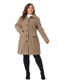 PETER PAN COLLAR SINGLE BREASTED WINTER LONG COAT
