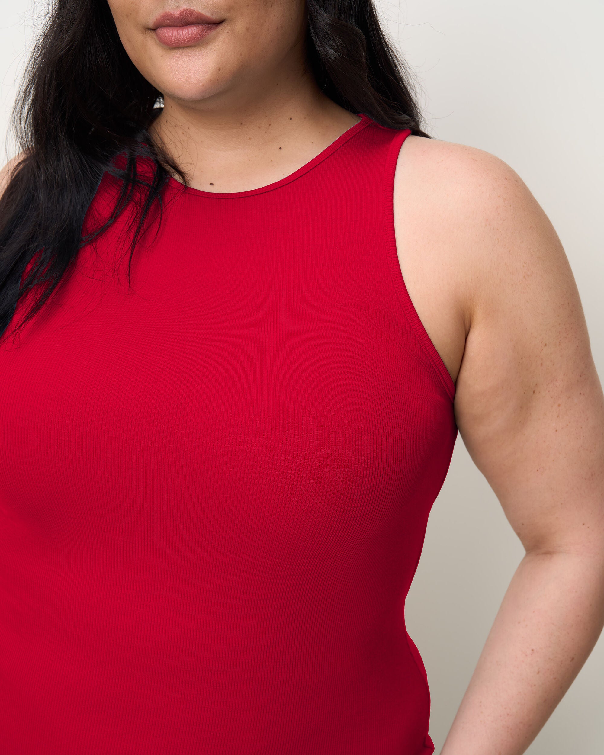The Racerback Midi Dress, Red / Red, alternate image number 3