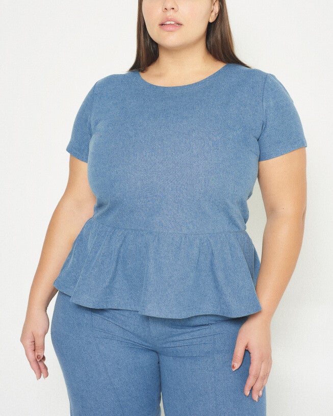 Dominga Denim Top, Denim / Light Blue, alternate image number null