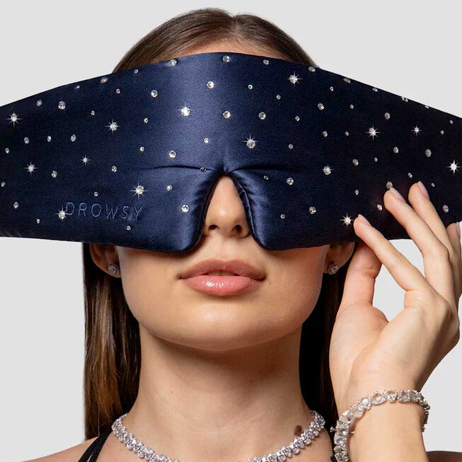 Swarovski Silk Sleep Mask, Midnight Blue / Navy, hi-res image number null