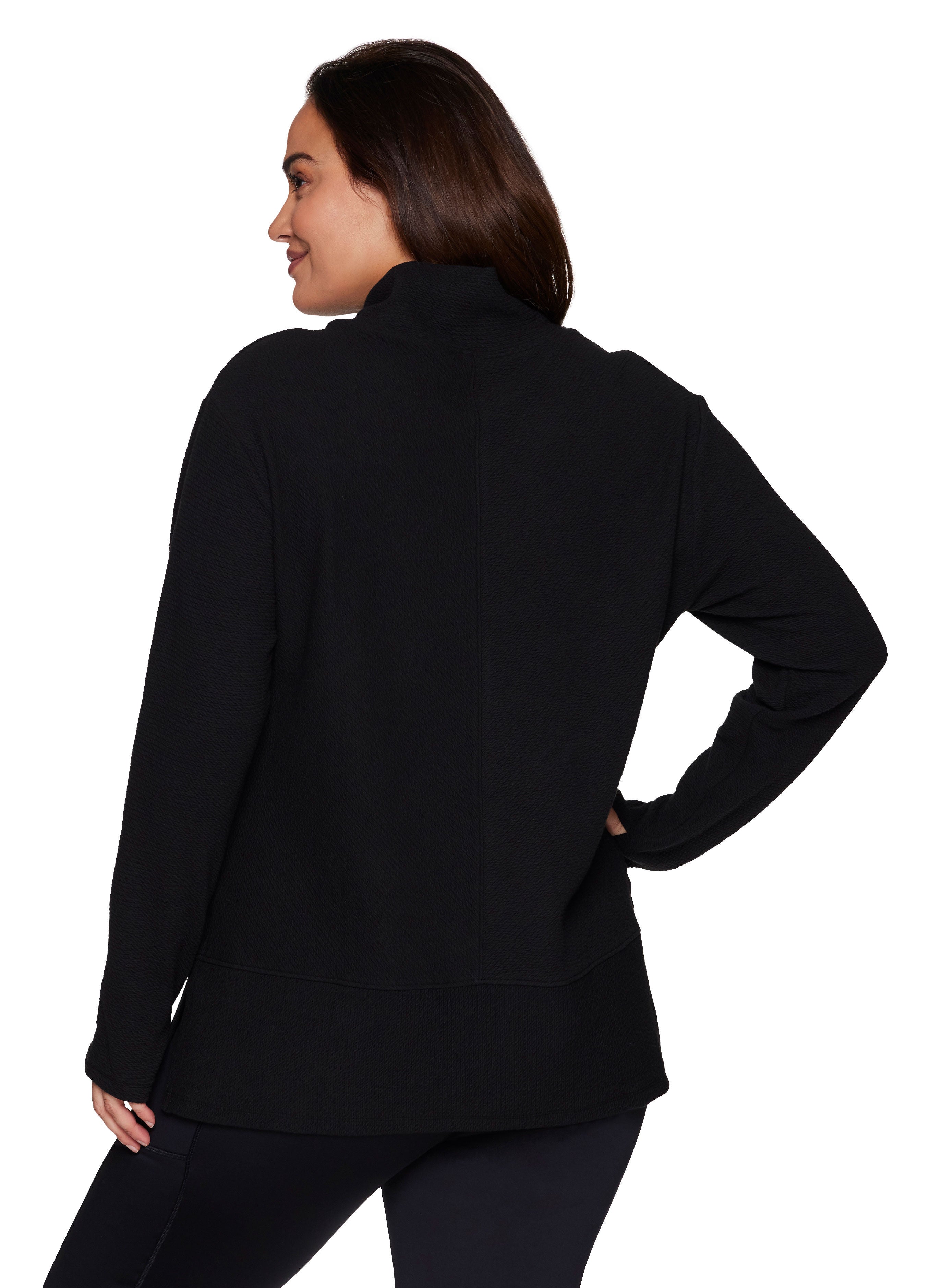 Studio Jacquard Mock Neck Pullover, Black / Black, alternate image number 3