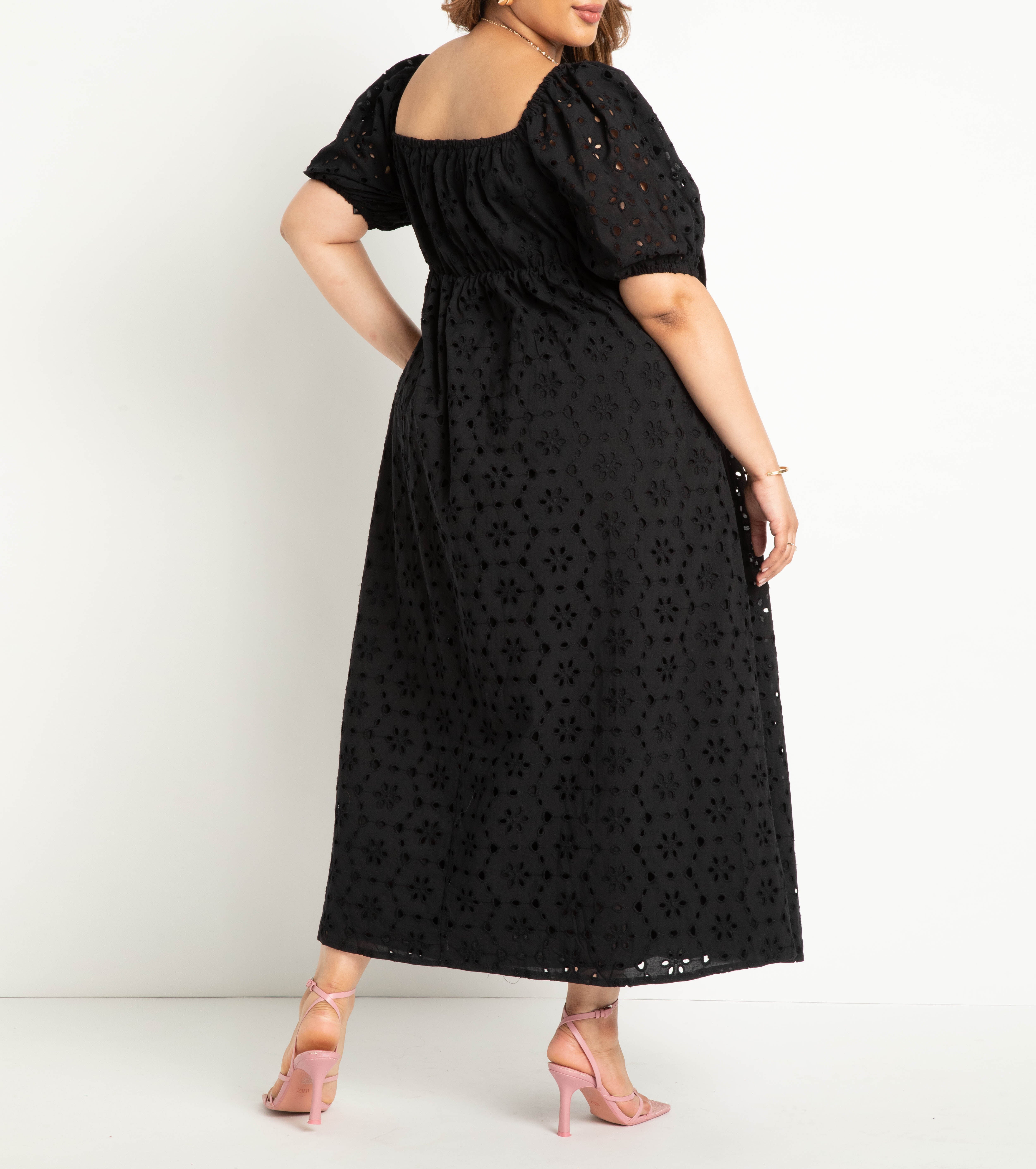 Eyelet Tie Front Maxi Dress, , alternate image number 5
