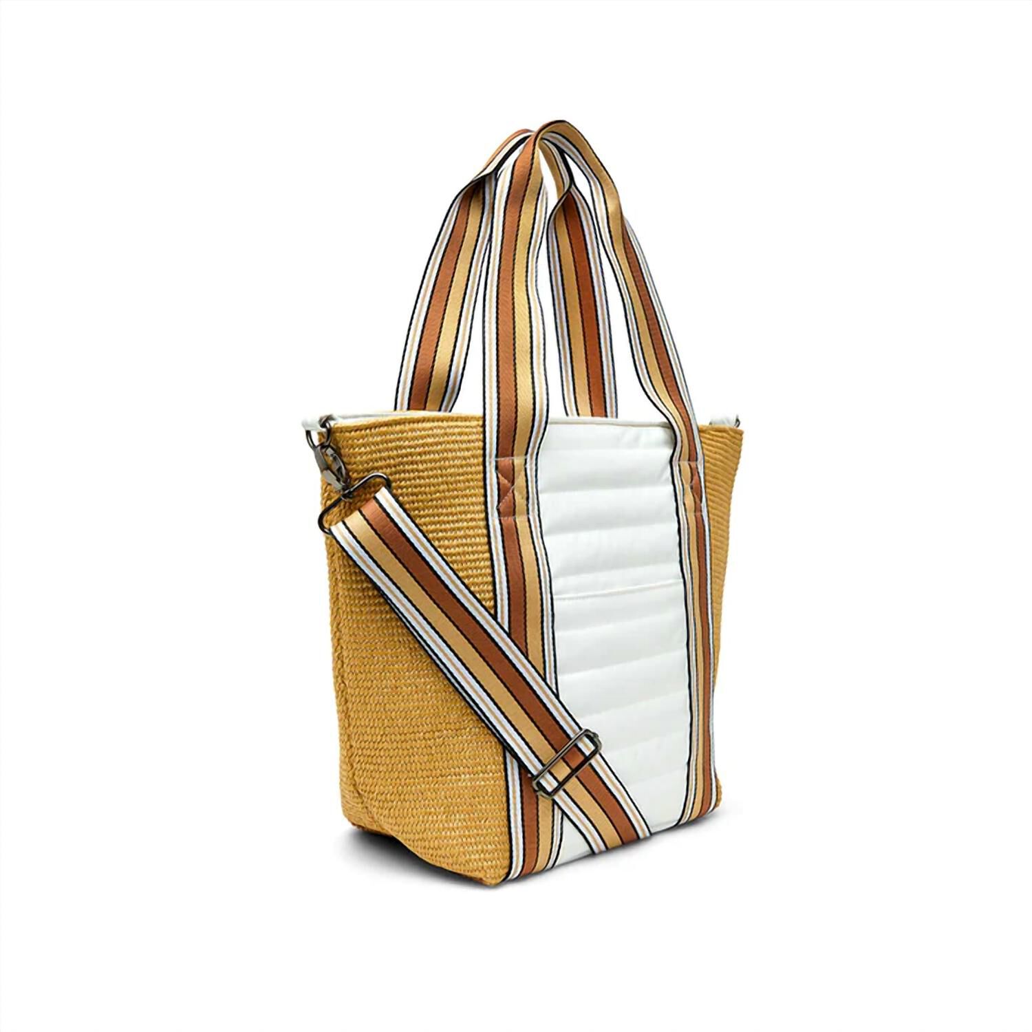 Sunset Tote, Dune Raffia  White Patent / Yellow, alternate image number 2