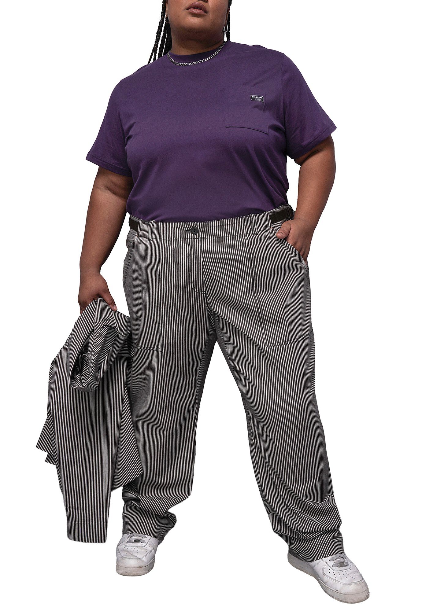 The Essential Railroad Stripe Utility Pant, MOCHAWHITE / Brown, alternate image number 4