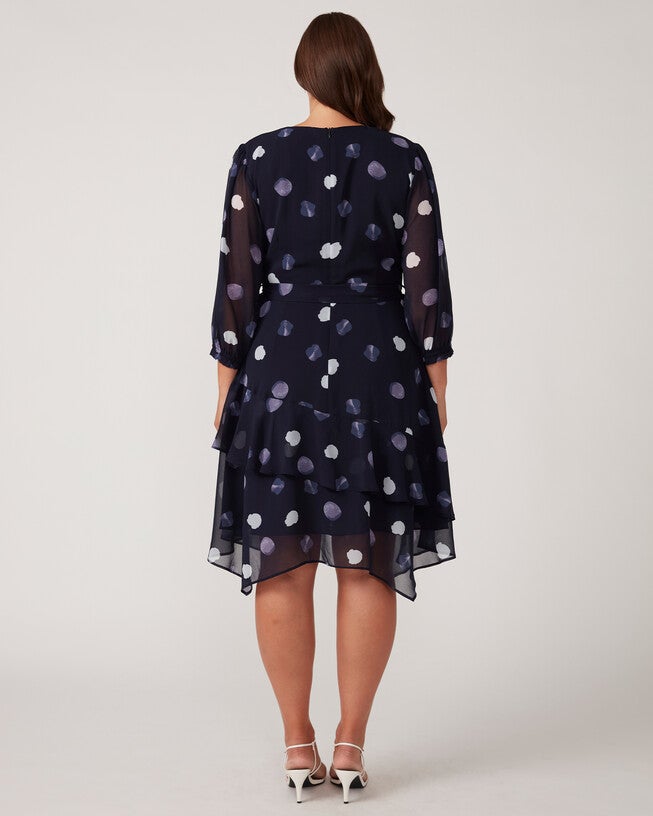 Begin Again Assymm Dress, Navymilk / Navy, alternate image number null