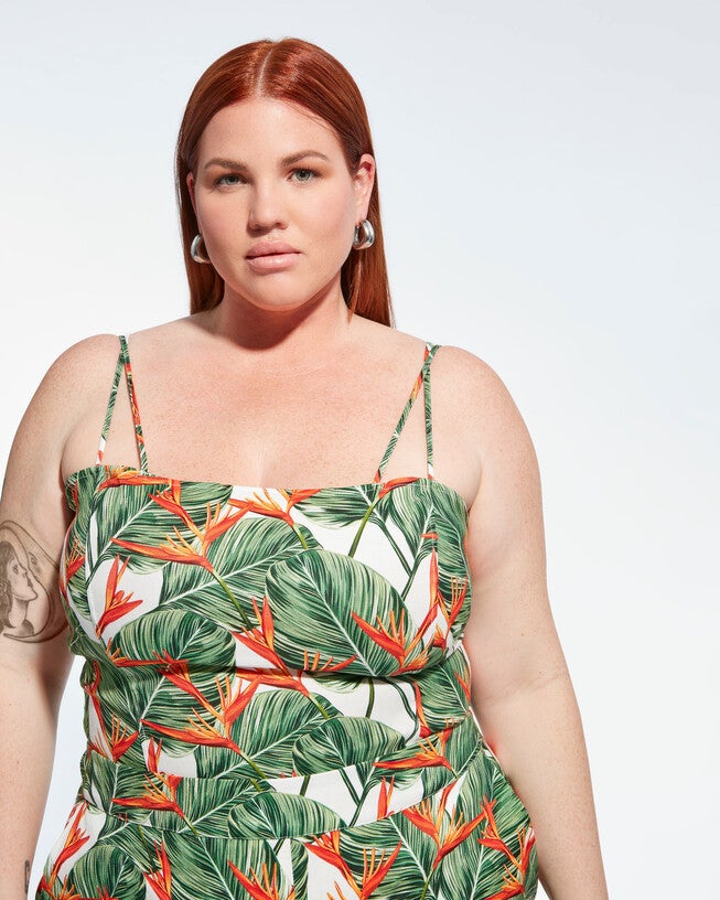 PUNTA CANA TOP, Punta Cana Print / Kelly Green, hi-res image number null