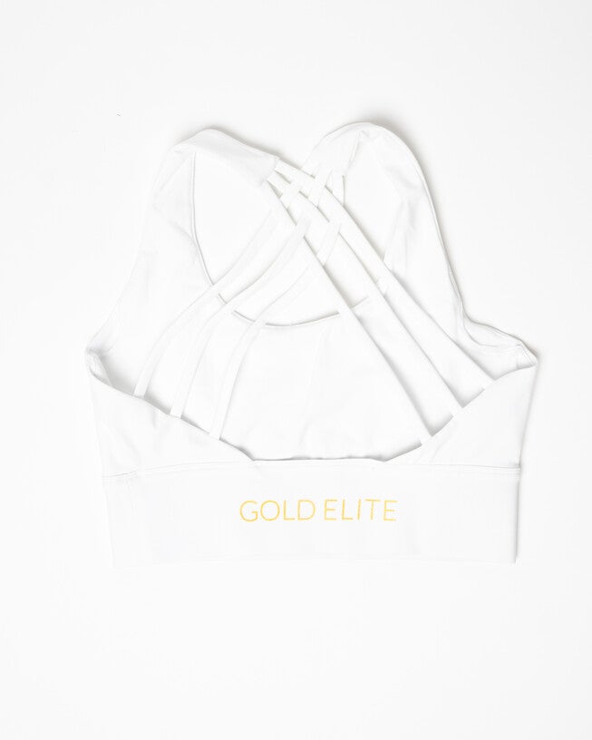 Crisscross Crop Sports Bra, WHITE / White, alternate image number 1