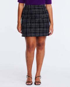Paris Tweed Black Purple Mini Skirt