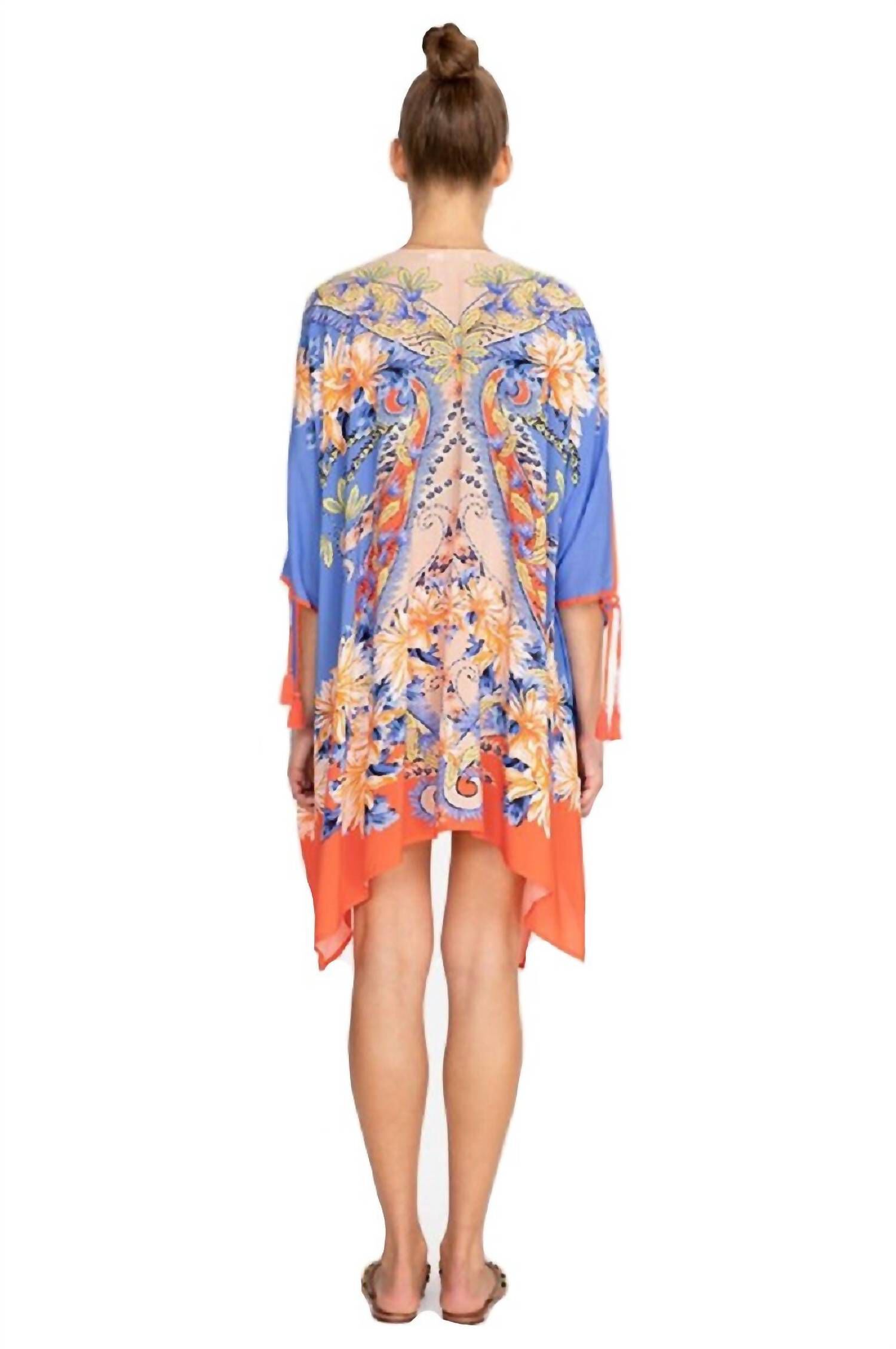 KAHLO SHORT KIMONO COVER UP IN MULTI, , alternate image number 2