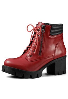 CHUNKY HEEL LACE UP PLATFORM COMBAT BOOTS