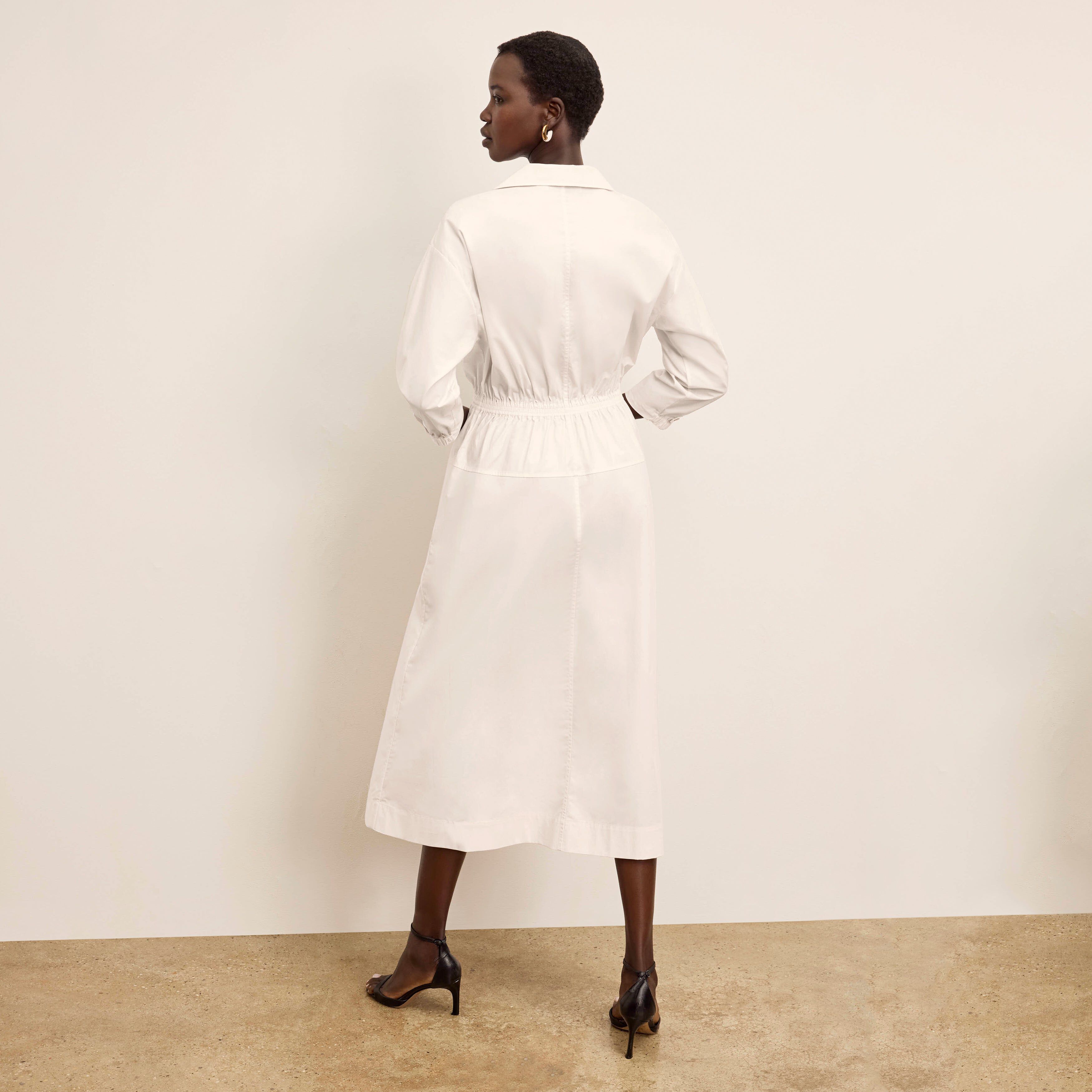 Boden Al Fresco Dress - Cotton Poplin, Eggshell / White, alternate image number 1