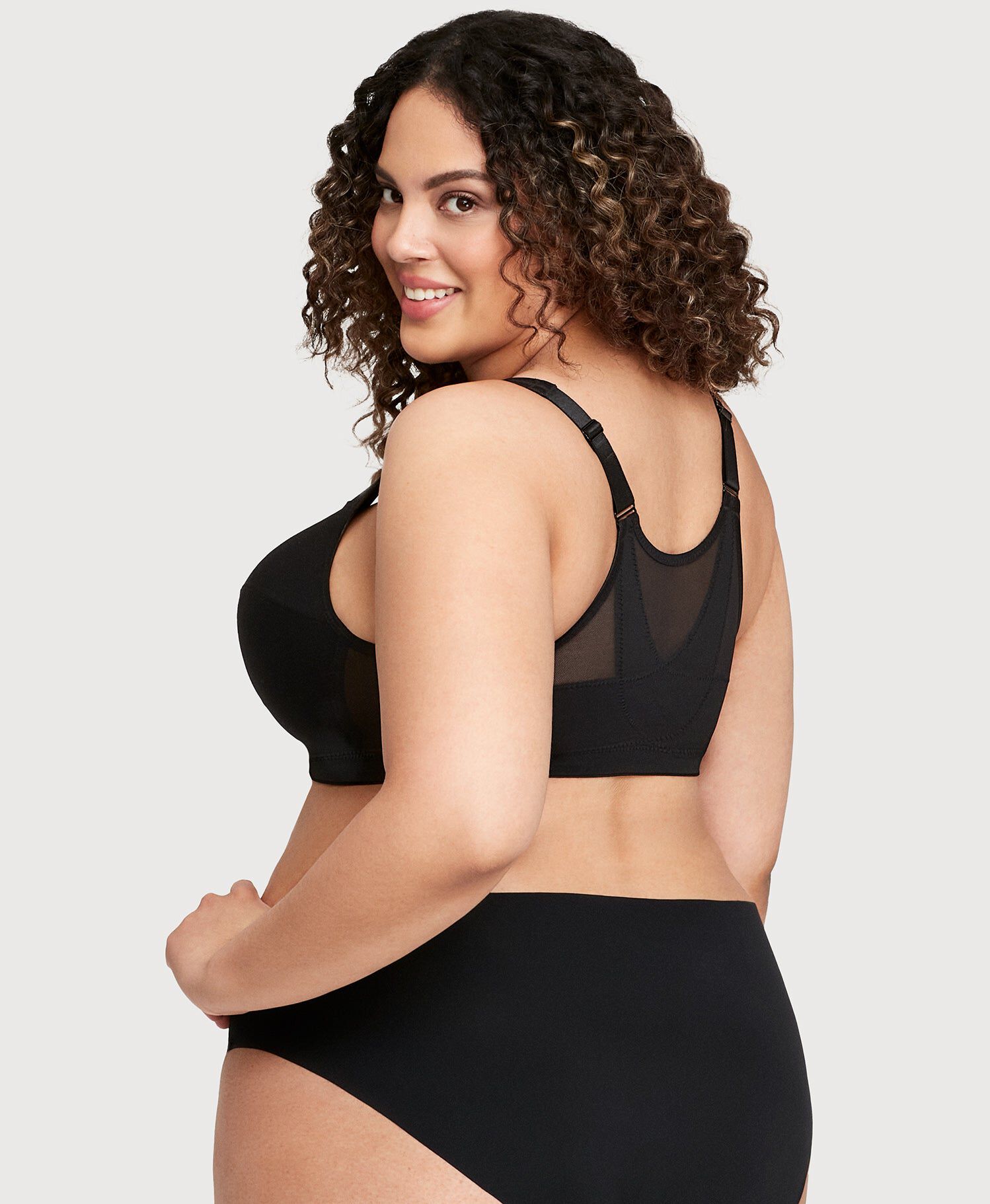 MagicLift Front-Closure Posture Back Bra Band | 46, Black / Black, alternate image number 3