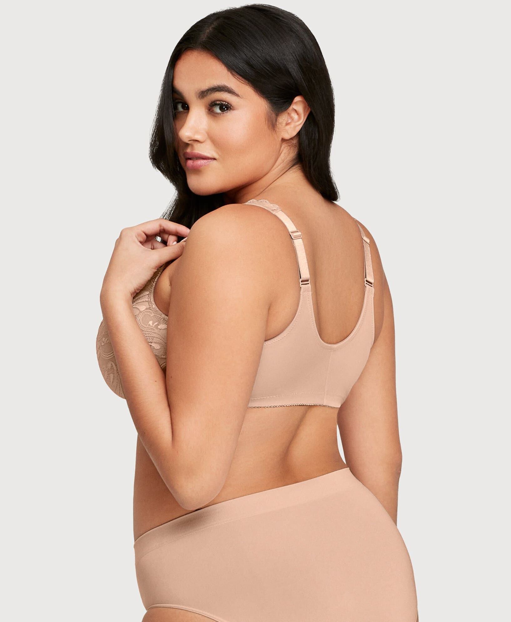 WonderWire Front-Closure Stretch Lace Bra, Cafe / Tan, alternate image number 2