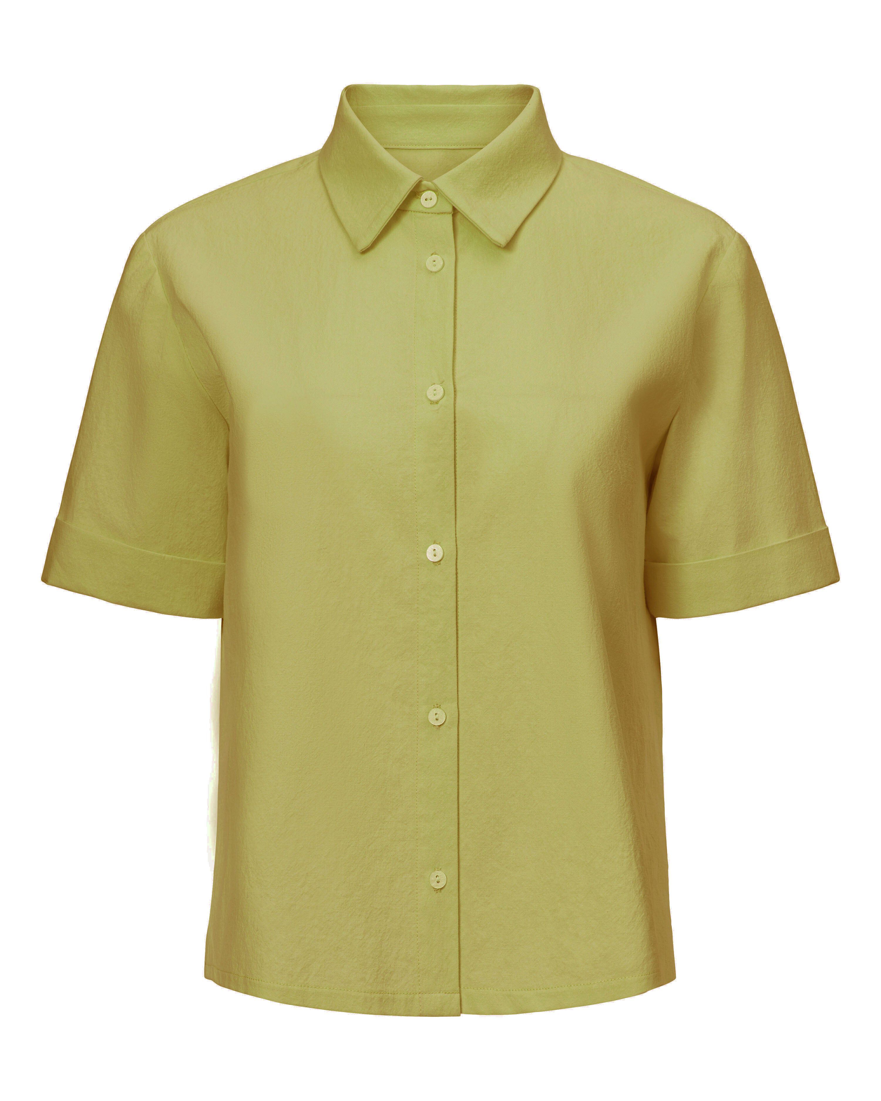 Rolled Short Sleeve Hem Top, Chartreuse / Chartreuse, hi-res image number 0