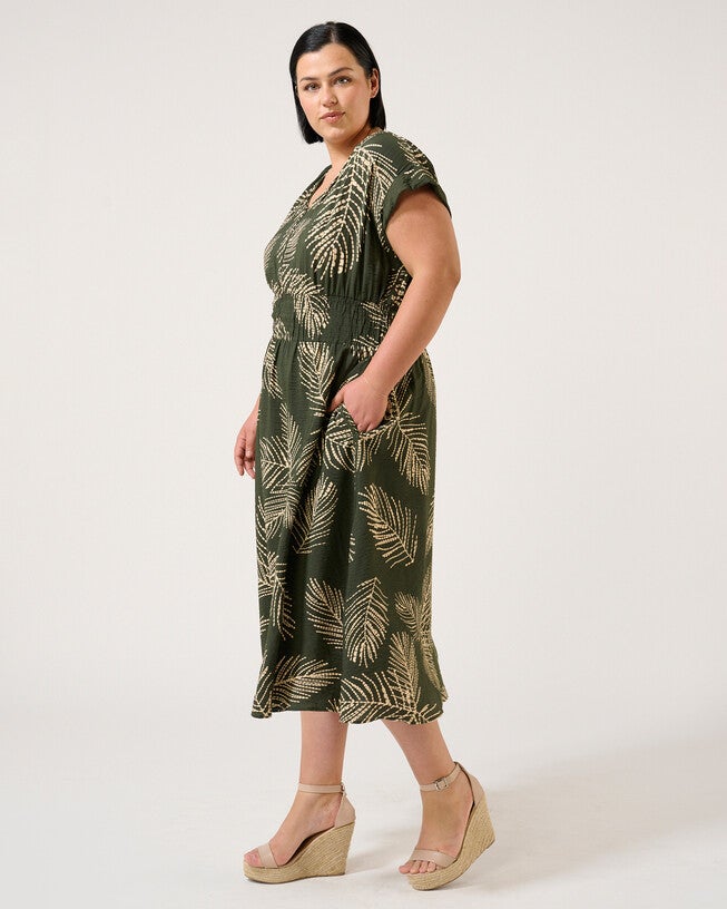 Palmer Dress, Print / Olive Green, alternate image number 2